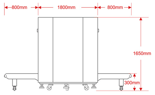 LD-10080通道式X光安检机尺寸