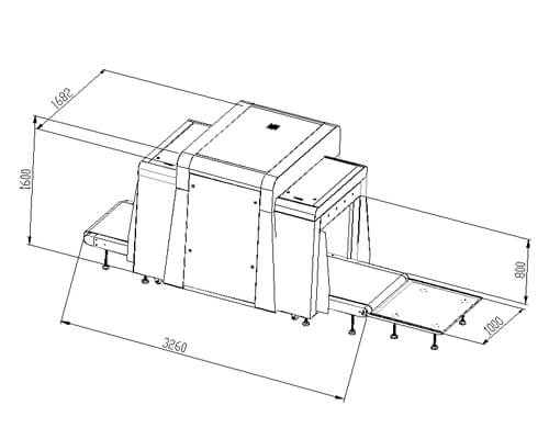LD-10080D双视角通道式X光安检机尺寸