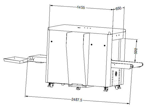 LD-6550D通道式X光安检机尺寸